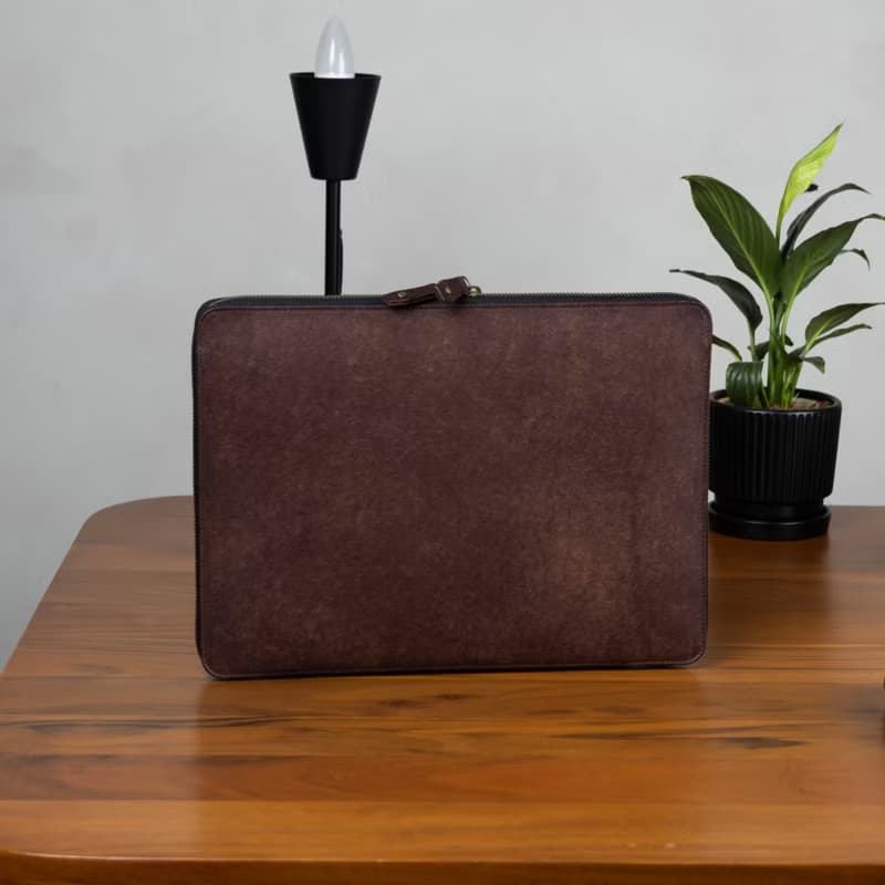 Leather Laptop Case with zippers for MacBook Air, HP Omnibook, Surface Pro
