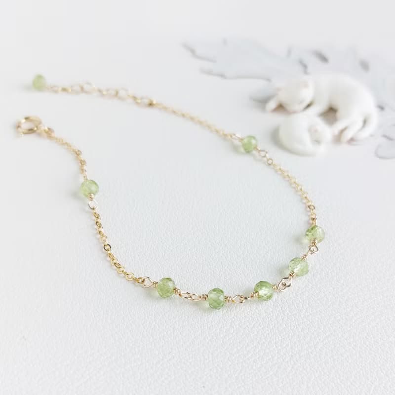 橄欖石 x 14KGF手鍊