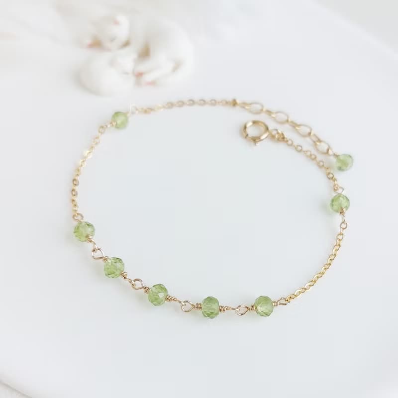 橄欖石 x 14KGF手鍊