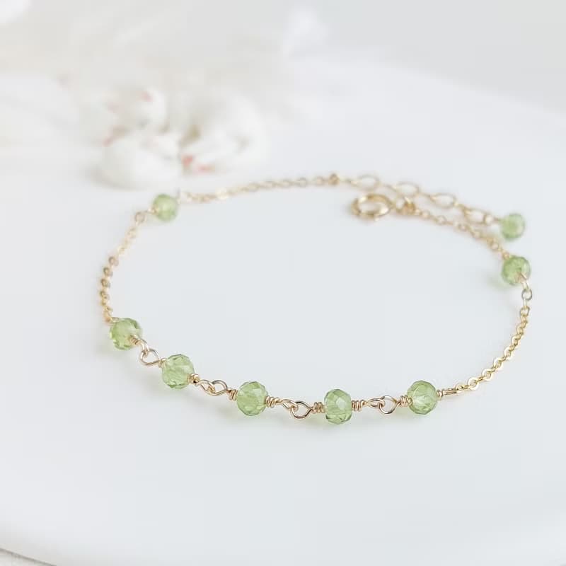 橄欖石 x 14KGF手鍊