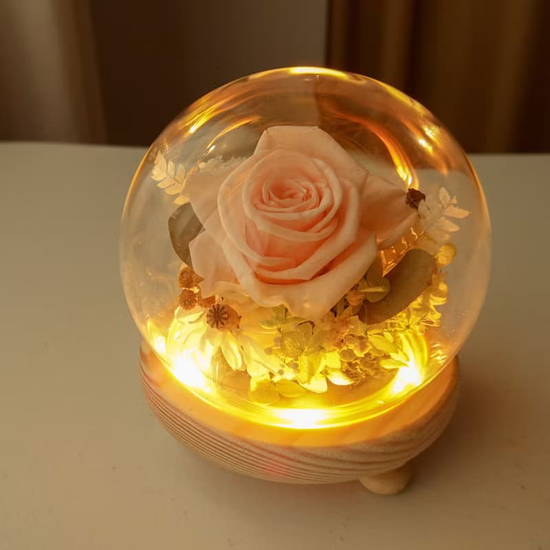 夜燈玻璃盅-蜜桃色