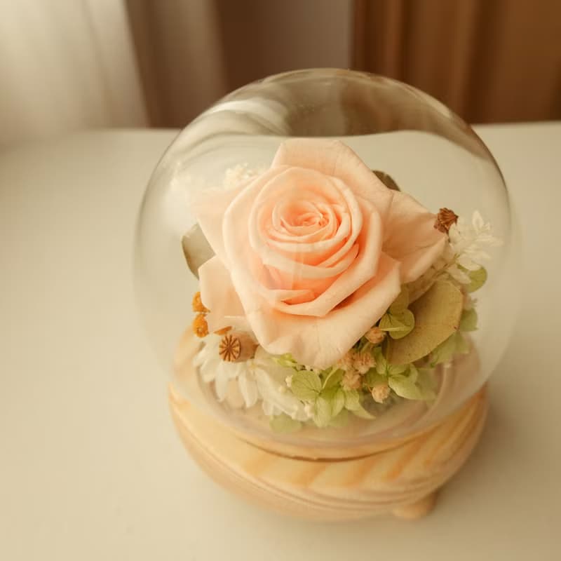 夜燈玻璃盅-蜜桃色