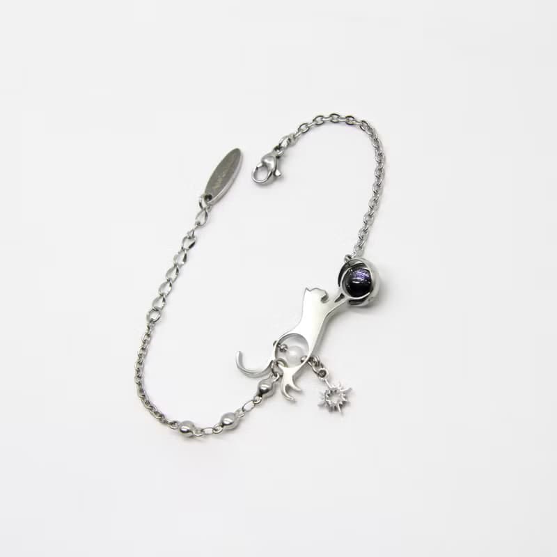 LunaWhisker 貓玩球喵月光石手鍊