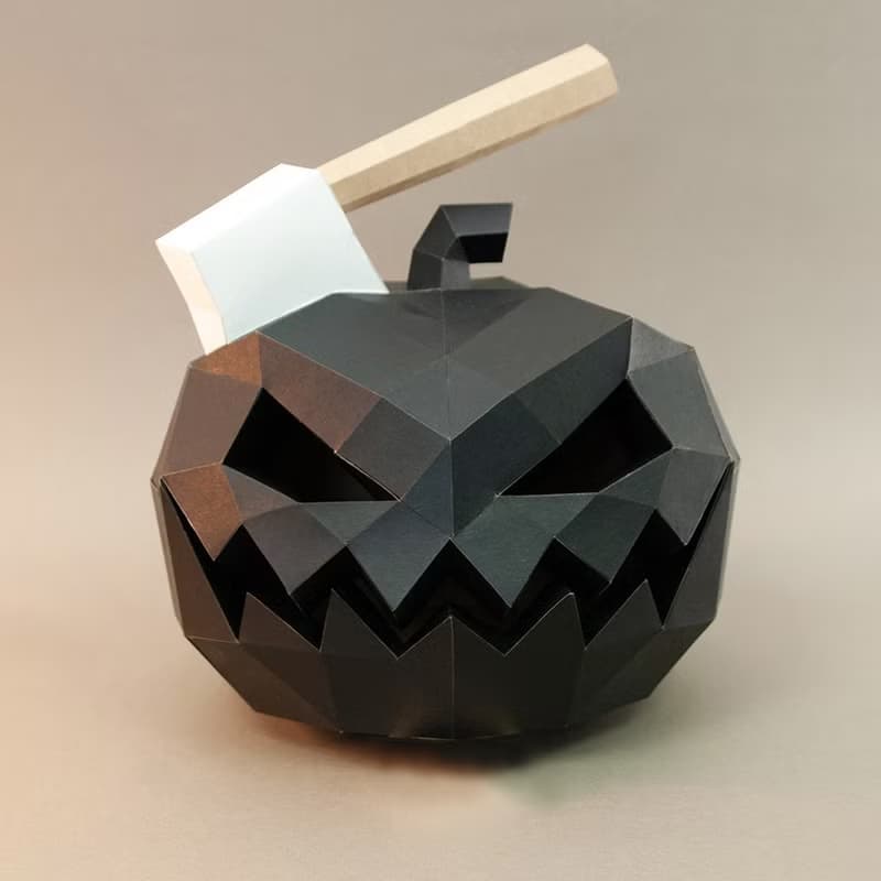 DIY手作3D紙模型擺飾 禮物 萬聖節 節慶系列 - 斧頭南瓜