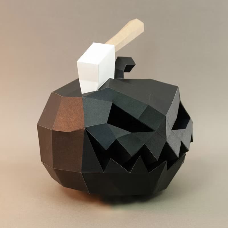 DIY手作3D紙模型擺飾 禮物 萬聖節 節慶系列 - 斧頭南瓜