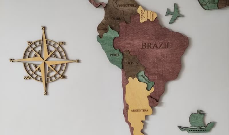 Anti-Allergic (1) Painted World Map-Wall Decoration for Homes and Offices