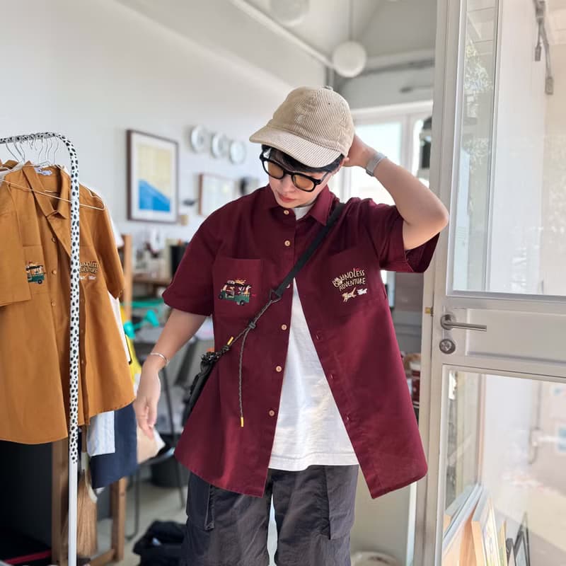 Basic基本款棉短袖襯衫 Tuk Tuk l Red Wine 紅色的  S/M/L