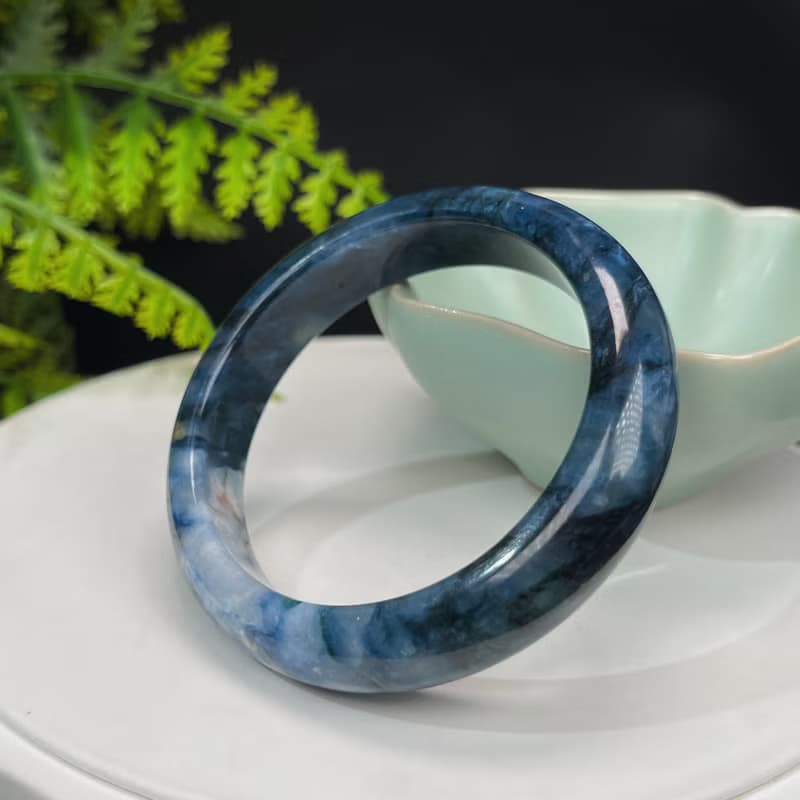 藍線石手鐲 53MM 漸變深藍白 女式手環 釋放壓力心情平靜開拓直覺