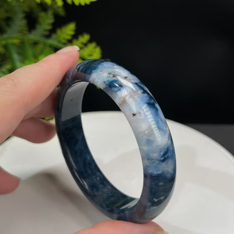 藍線石手鐲 53MM 漸變深藍白 女式手環 釋放壓力心情平靜開拓直覺