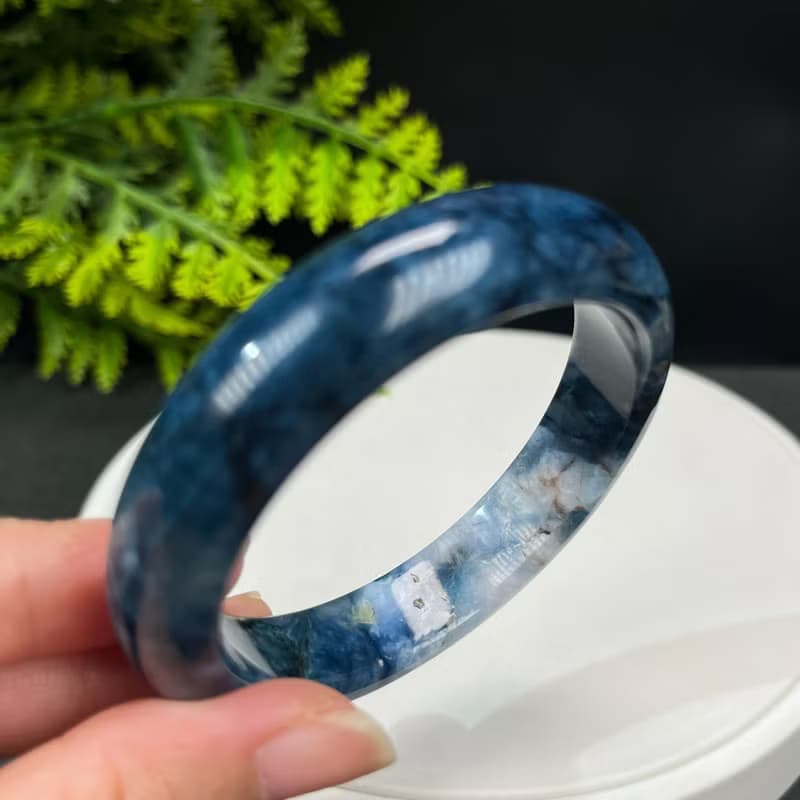 藍線石手鐲 53MM 漸變深藍白 女式手環 釋放壓力心情平靜開拓直覺