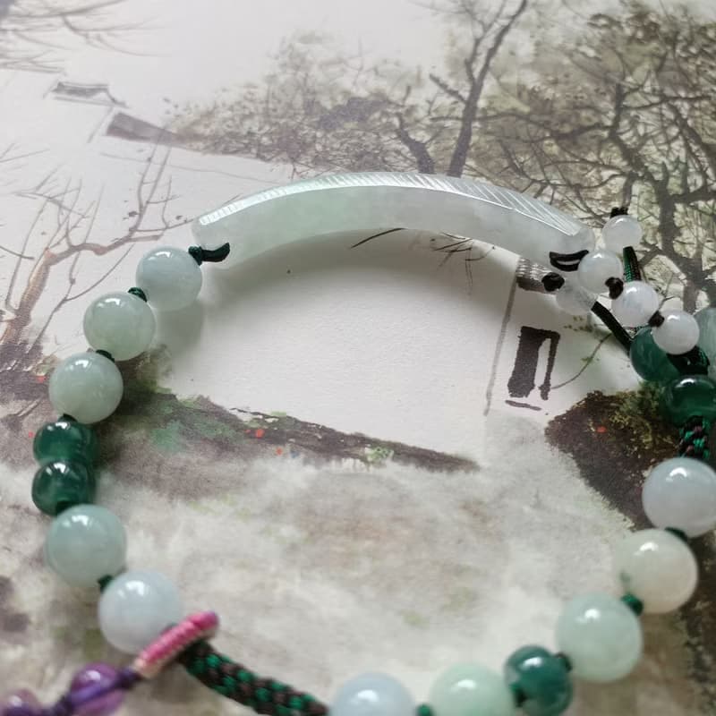 手作 觀枝集。天然翡翠紫水晶蓮蓬復古編織手鏈 古風手繩文藝禮物