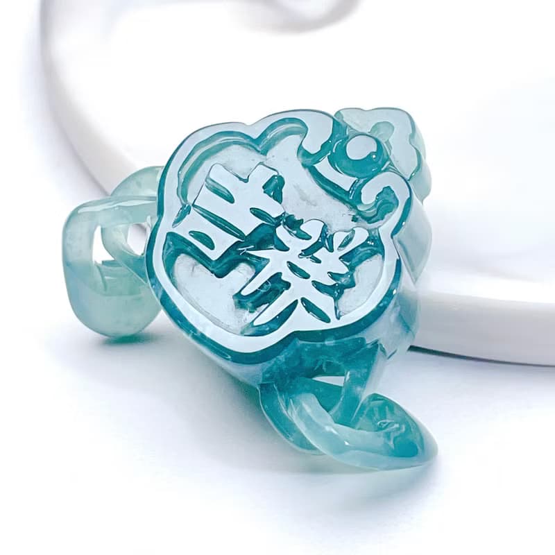 【吉祥如意】藍水翡翠吉祥富貴吊飾 | 天然玉翡翠A貨 | 送禮
