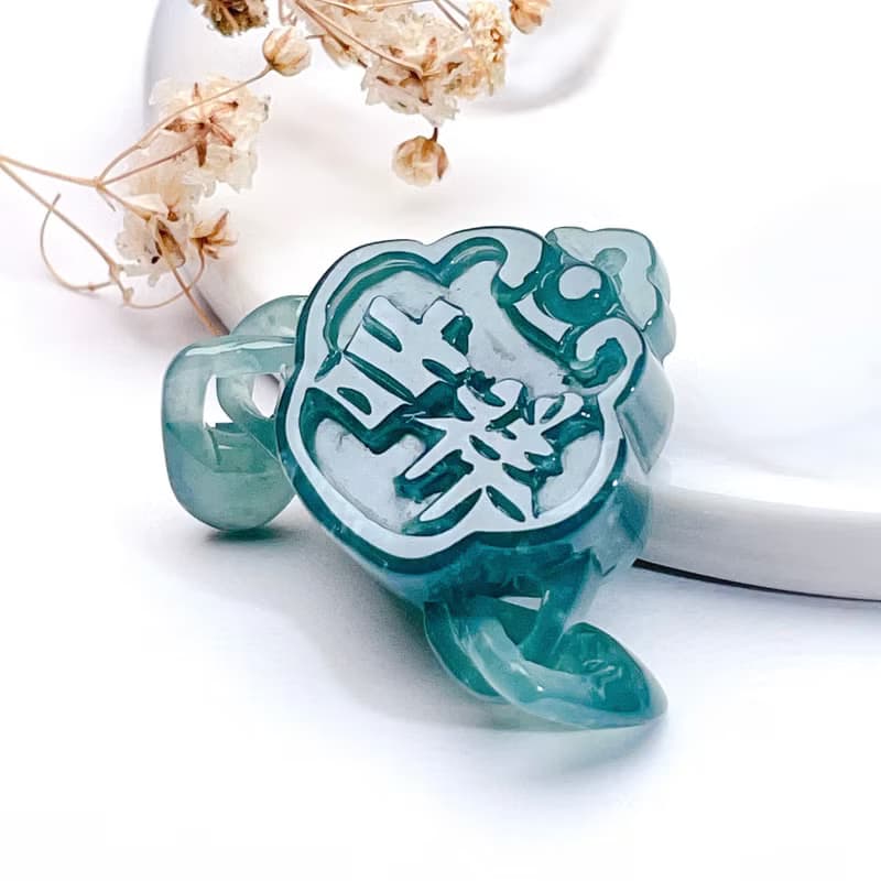 【吉祥如意】藍水翡翠吉祥富貴吊飾 | 天然玉翡翠A貨 | 送禮