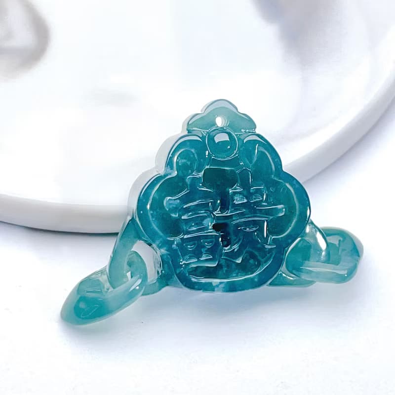 【吉祥如意】藍水翡翠吉祥富貴吊飾 | 天然玉翡翠A貨 | 送禮