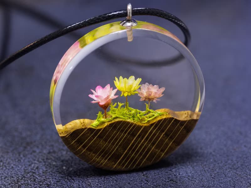 木質樹脂吊墜 Waltz of the Flowers 環氧樹脂飾品可愛的禮物送給