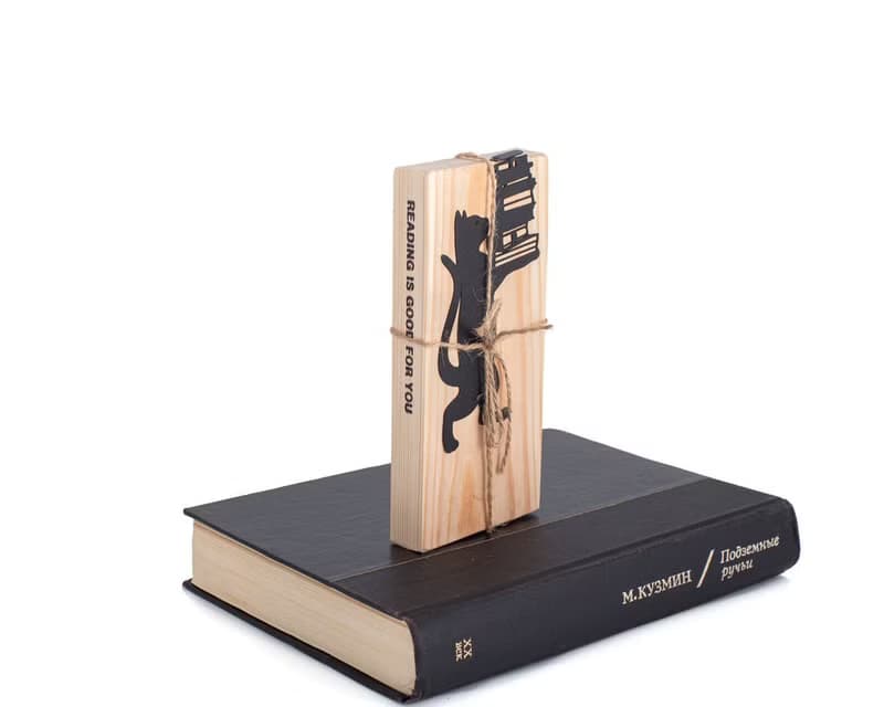 Metal book bookmark // Cat the Librarian // Gift for Reading Cat Lovers