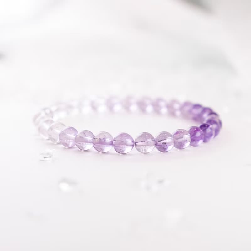 夢境星語 6MM 漸變紫水晶 手環 I 二月誕生石 貴人運 正向思考 I
