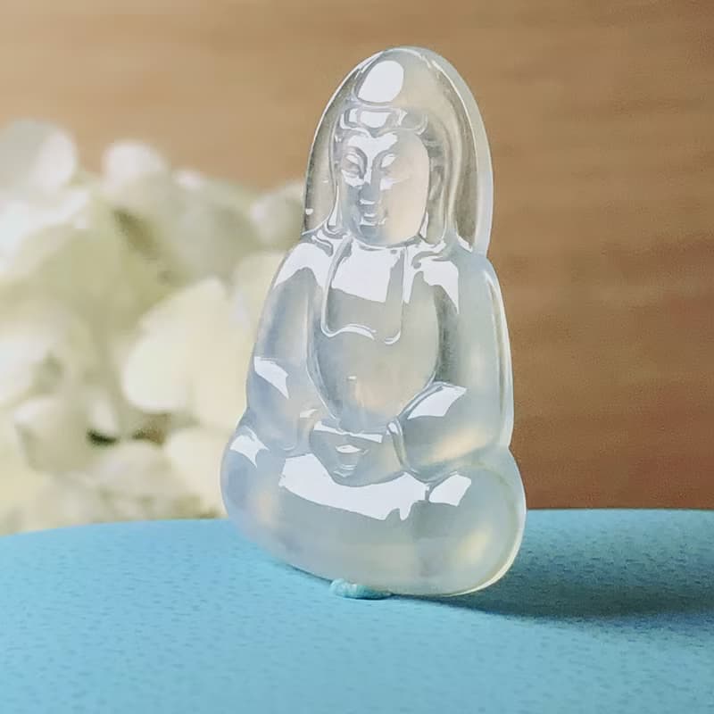玻璃種翡翠觀音菩薩| 天然緬甸玉翡翠A貨 | 送禮