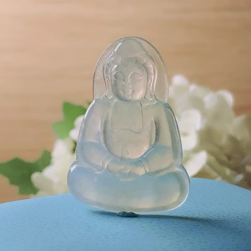 玻璃種翡翠觀音菩薩| 天然緬甸玉翡翠A貨 | 送禮