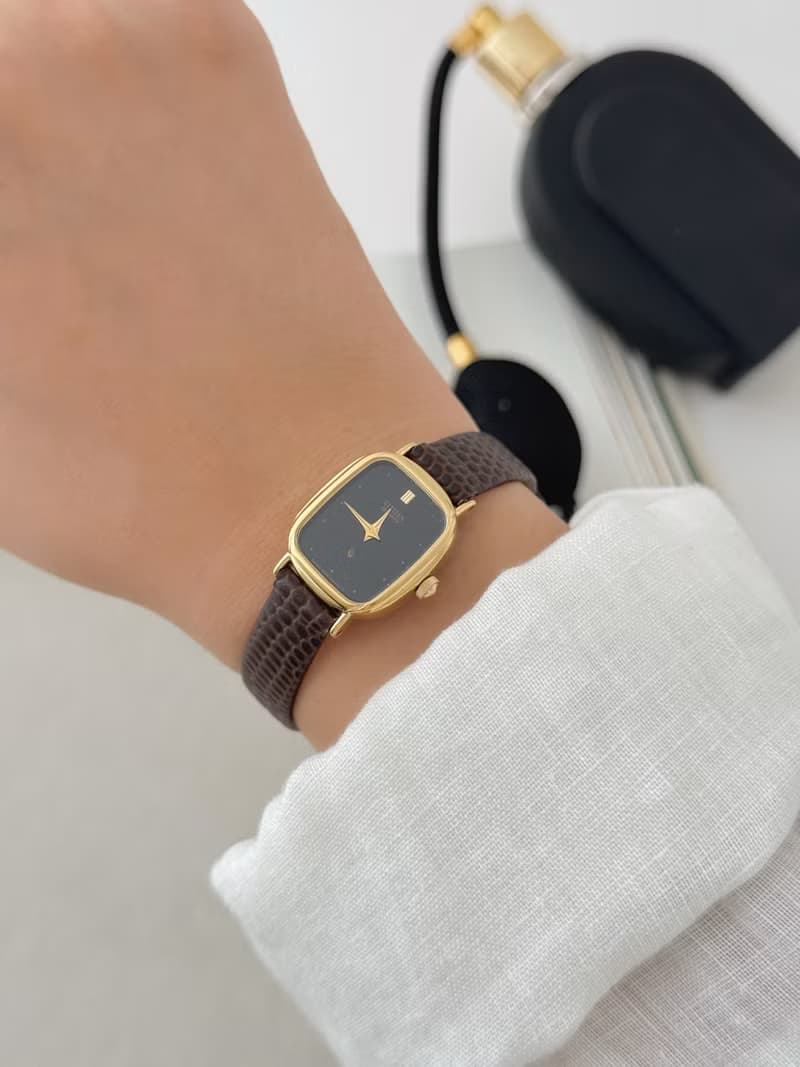 Vintage Citizen Gold Plated Watch With Leather Strap