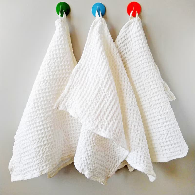 White waffle towels, Face towels for bathroom, Linen waffle towels, Hand towels