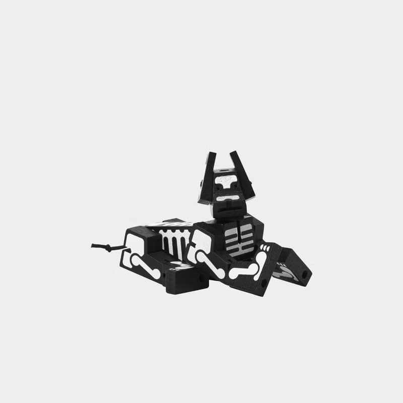 Cubebot 酷比人【限定骷髏款】木製變形積木機器人 益智設計玩具