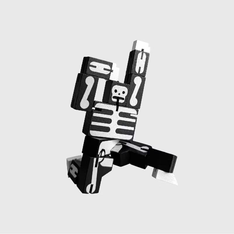 Cubebot 酷比人【限定骷髏款】木製變形積木機器人 益智設計玩具