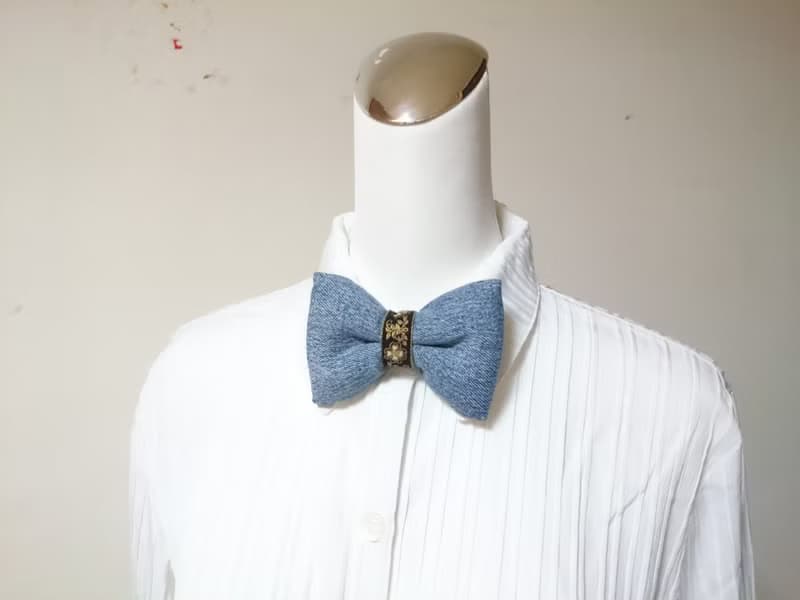 牛仔手工立體蝴蝶結領結 bow tie *SK*