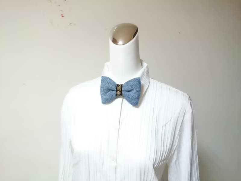 牛仔手工立體蝴蝶結領結 bow tie *SK*