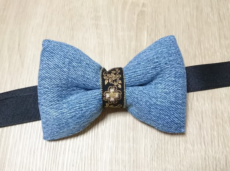 牛仔手工立體蝴蝶結領結 bow tie *SK*