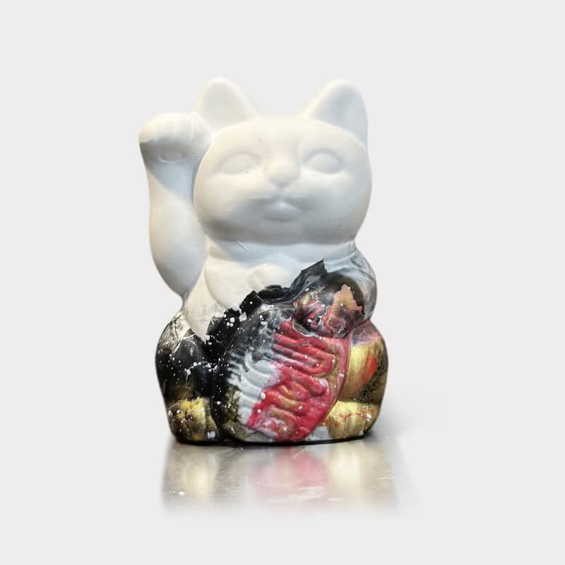 手工製造 I 招財貓擴香石 I 流體藝術 I 大尺寸 I