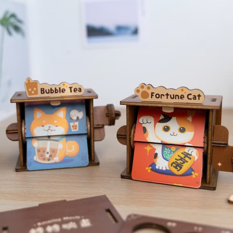 【轉轉映畫】開運招財貓 - DIY / 翻頁動畫機 / 台灣景點