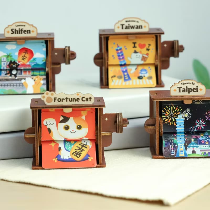 【轉轉映畫】開運招財貓 - DIY / 翻頁動畫機 / 台灣景點