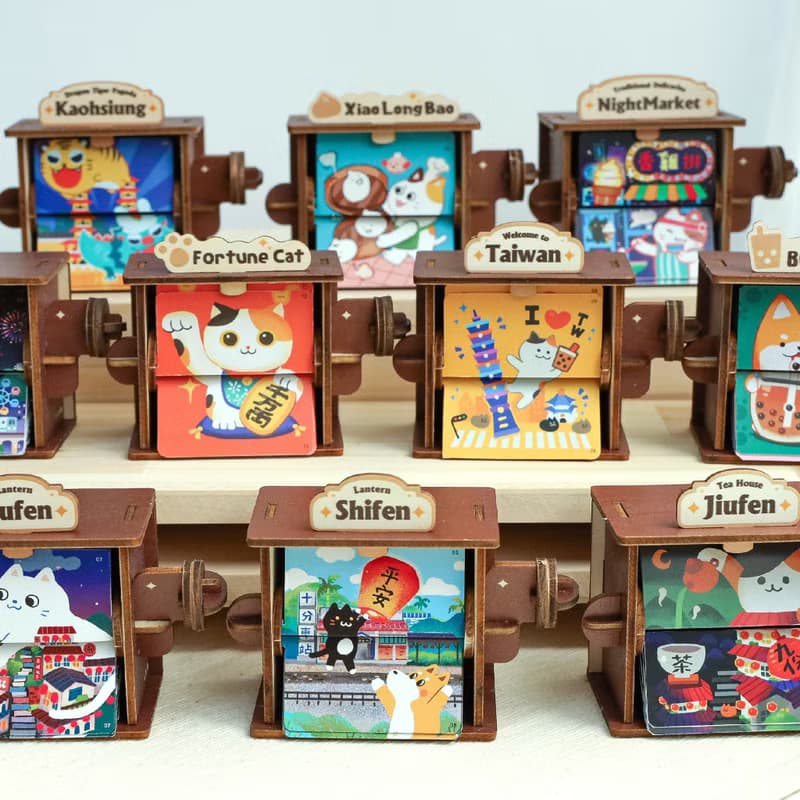 【轉轉映畫】開運招財貓 - DIY / 翻頁動畫機 / 台灣景點