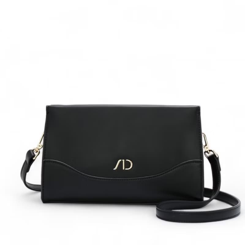 ANNA DOLLY 輕盈雙色斜背包 黑色