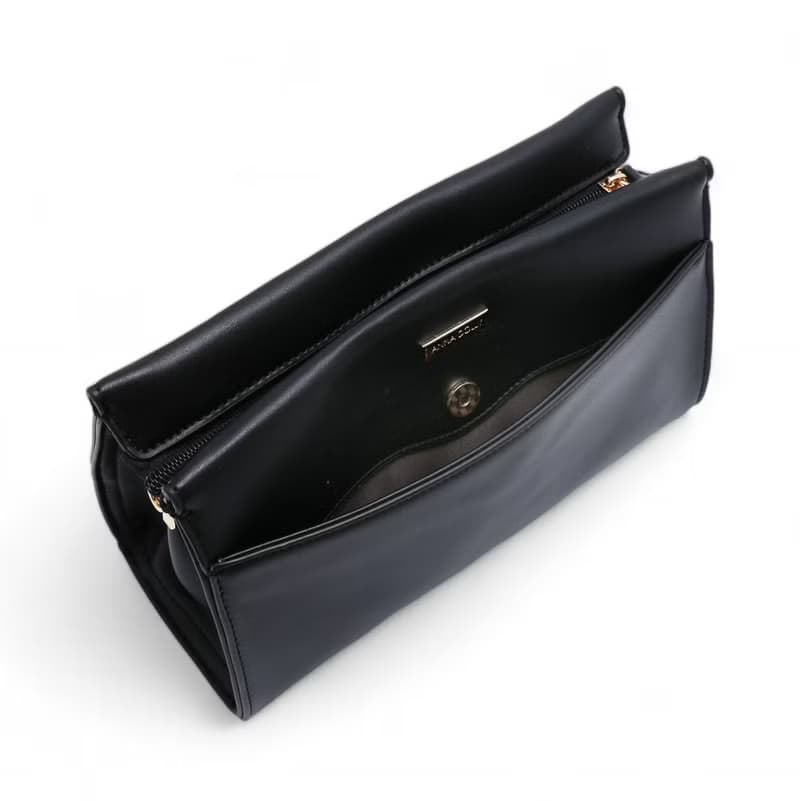 ANNA DOLLY 輕盈雙色斜背包 黑色