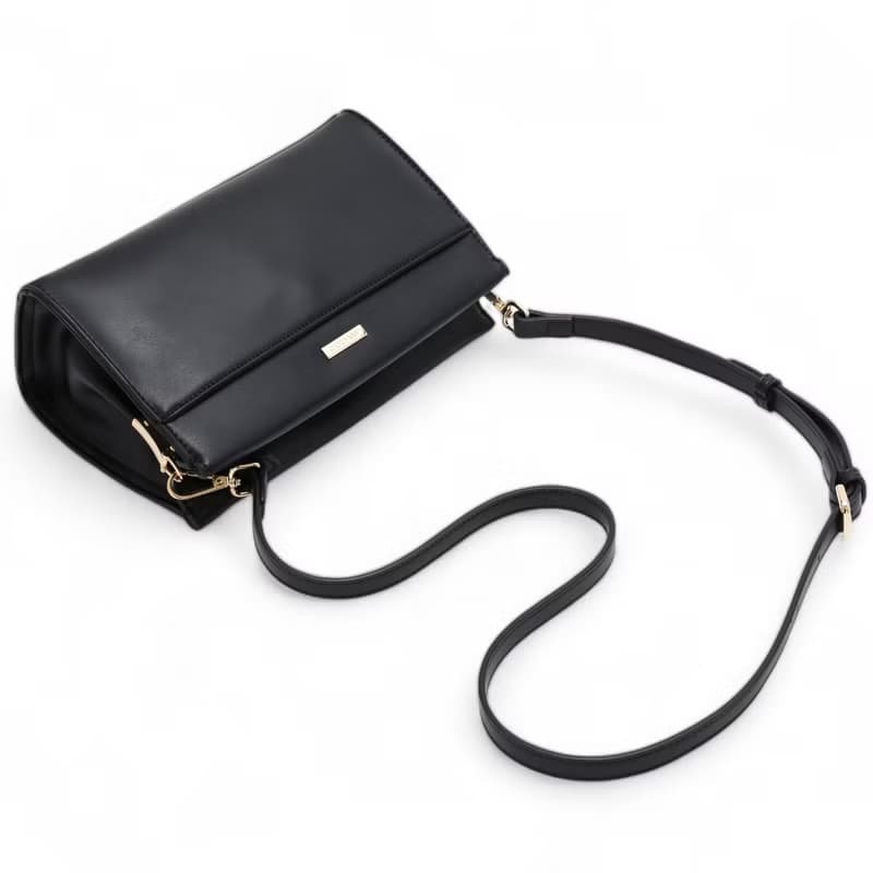 ANNA DOLLY 輕盈雙色斜背包 黑色