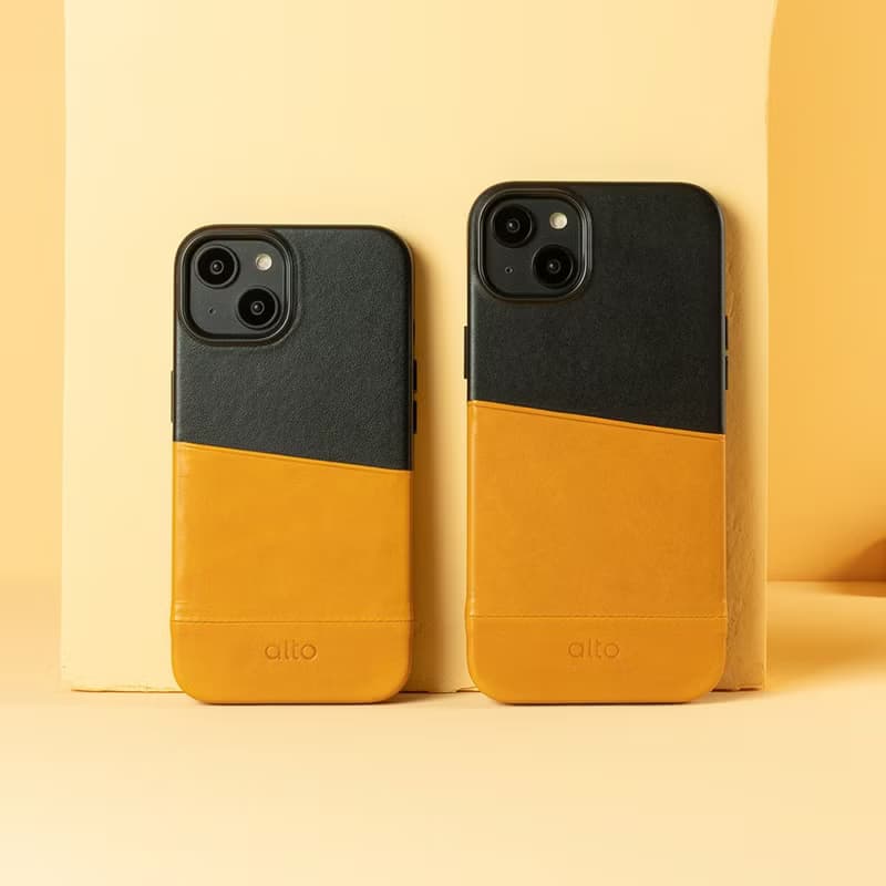 插卡防摔皮革手機殼iPhone 14系列—焦糖棕/渡鴉黑