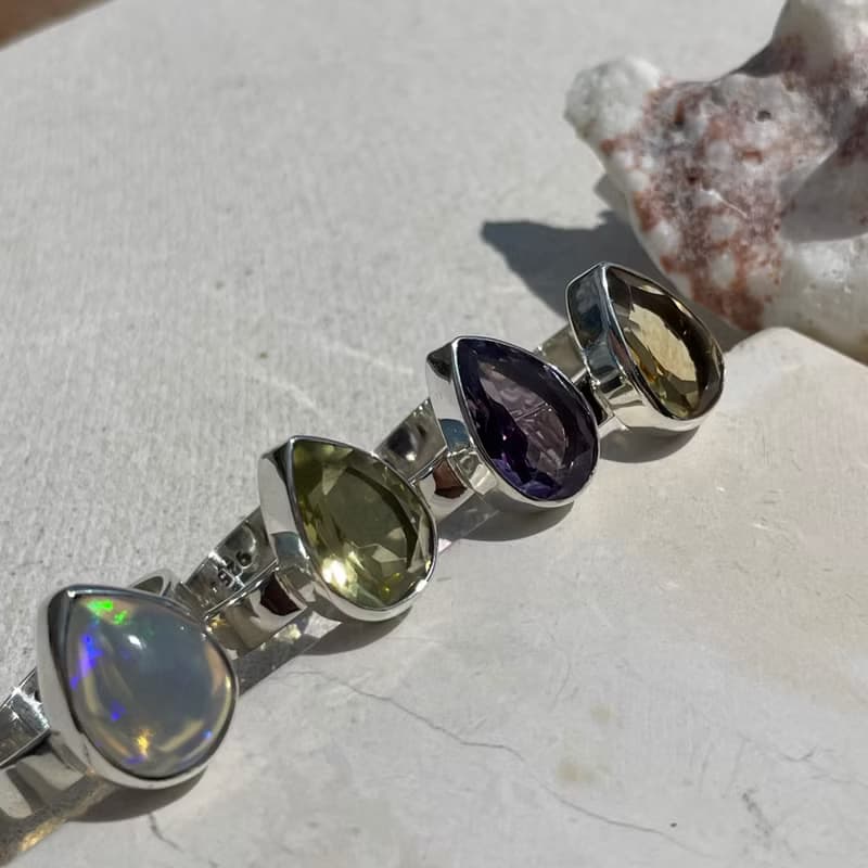 紫水晶銀戒指,紫水晶銀 925,紫色戒指,梨形戒指