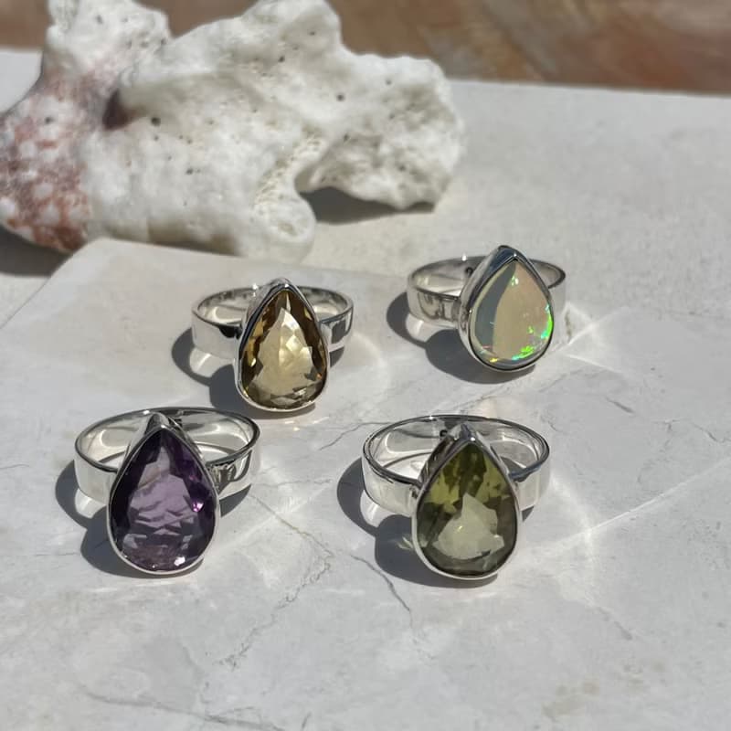 紫水晶銀戒指,紫水晶銀 925,紫色戒指,梨形戒指