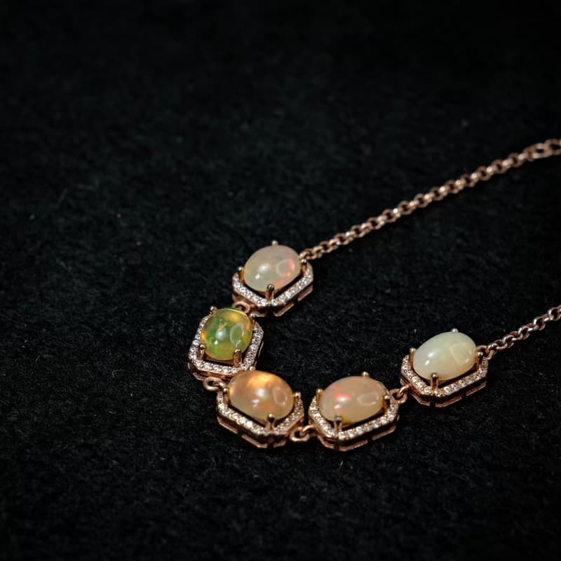 TBF - 天然 蛋白石 歐泊 手鍊 白歐泊 水歐泊 歐泊石 唯美包框