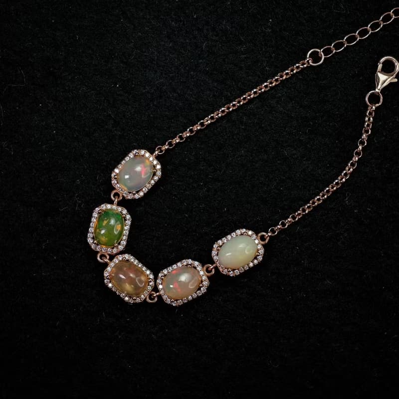 TBF - 天然 蛋白石 歐泊 手鍊 白歐泊 水歐泊 歐泊石 唯美包框