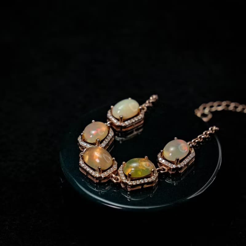 TBF - 天然 蛋白石 歐泊 手鍊 白歐泊 水歐泊 歐泊石 唯美包框