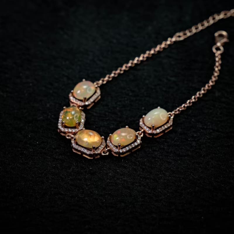 TBF - 天然 蛋白石 歐泊 手鍊 白歐泊 水歐泊 歐泊石 唯美包框