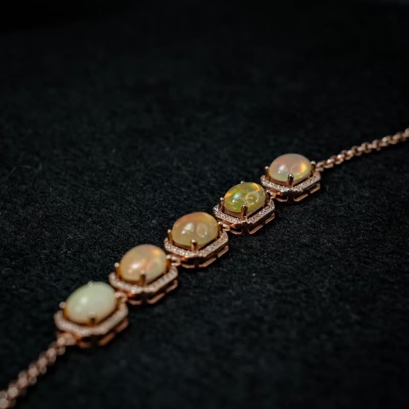 TBF - 天然 蛋白石 歐泊 手鍊 白歐泊 水歐泊 歐泊石 唯美包框