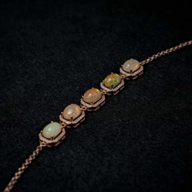 TBF - 天然 蛋白石 歐泊 手鍊 白歐泊 水歐泊 歐泊石 唯美包框