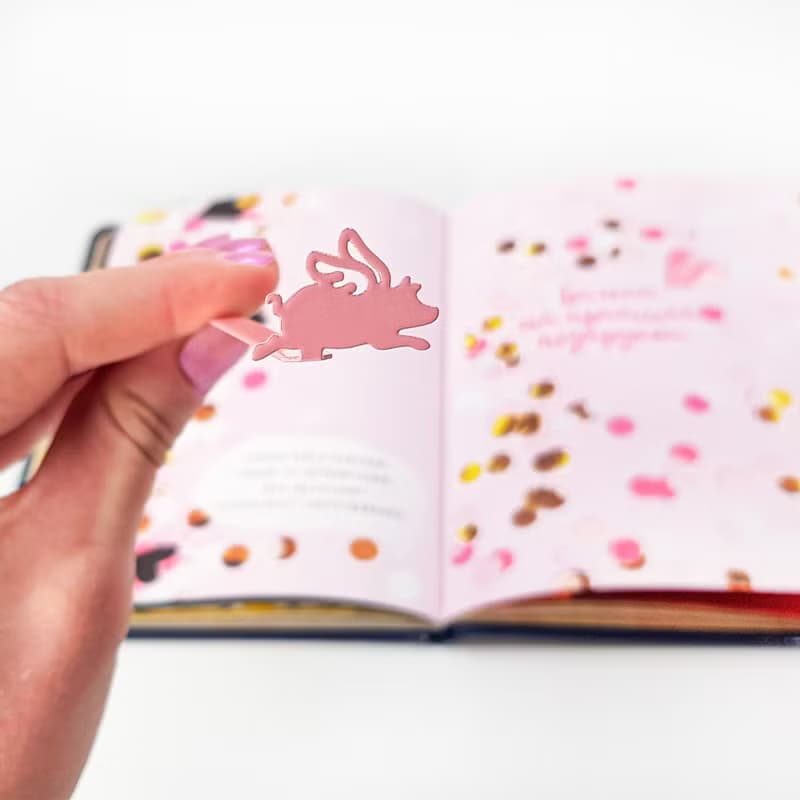 Cute Bookmark Flying Pig
