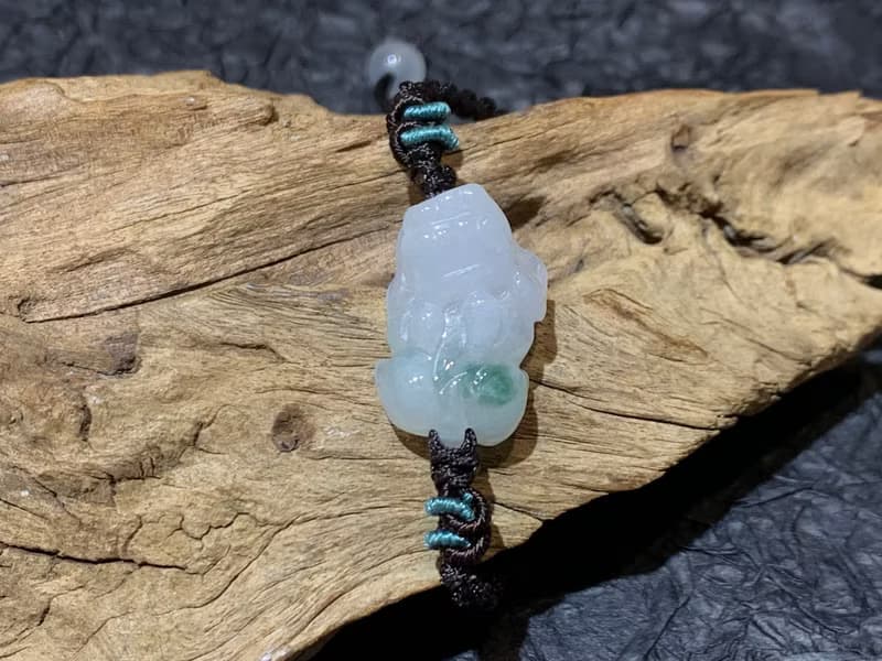 快速出貨 天然緬甸玉翡翠貔貅手鍊 招財 保平安 防小人 開運