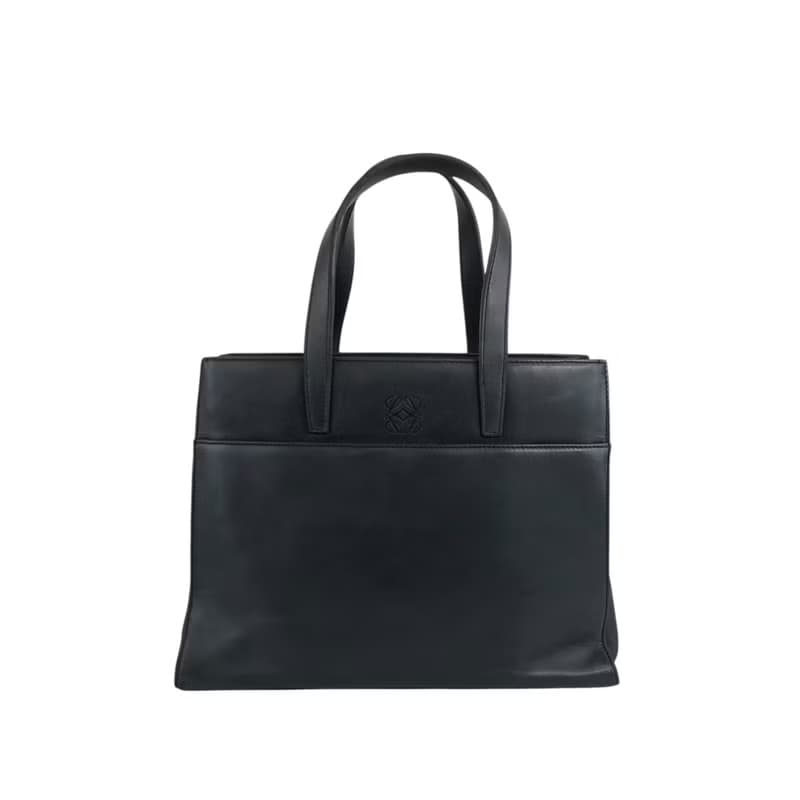 【 日本直送　名牌中古包 】LOEWE ロエベ ハンドバッグ ダークネイビー レザー vintage ヴィンテージ オールド fgfjhr