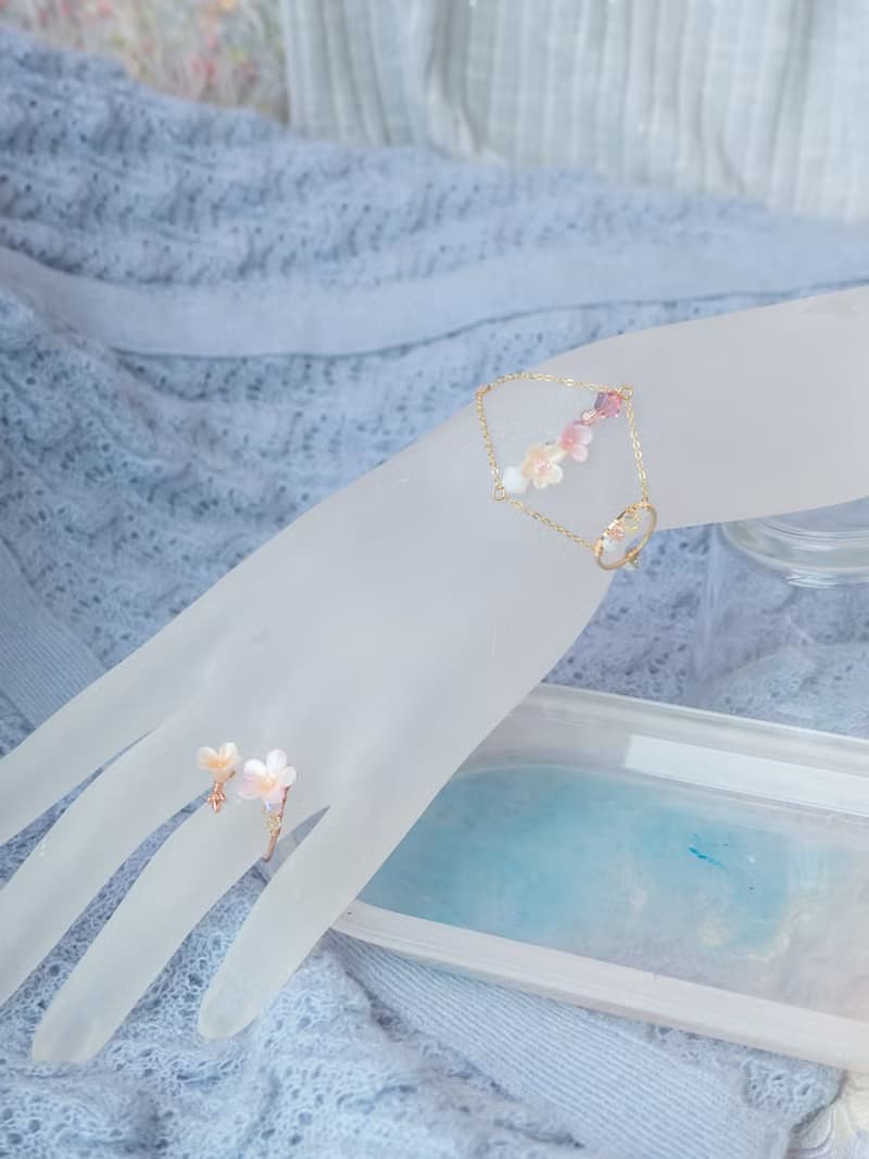 罌粟花田鍍14K金S925手鍊